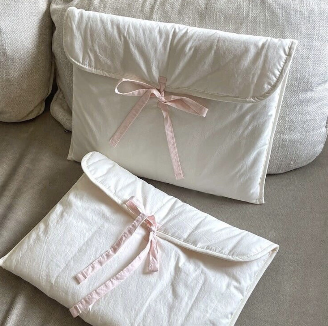 バレリーナクチュール_レディース バレエスタイル リボン付き キルティングノートPCバッグ