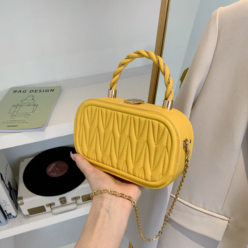 BOX CHAIN_Mini Square Box Chain Shoulder/Crossbody Bag