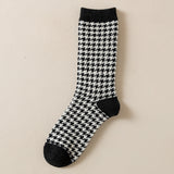 ハウンドクラシック_千鳥格子 ウールソックス ブラック&ホワイト