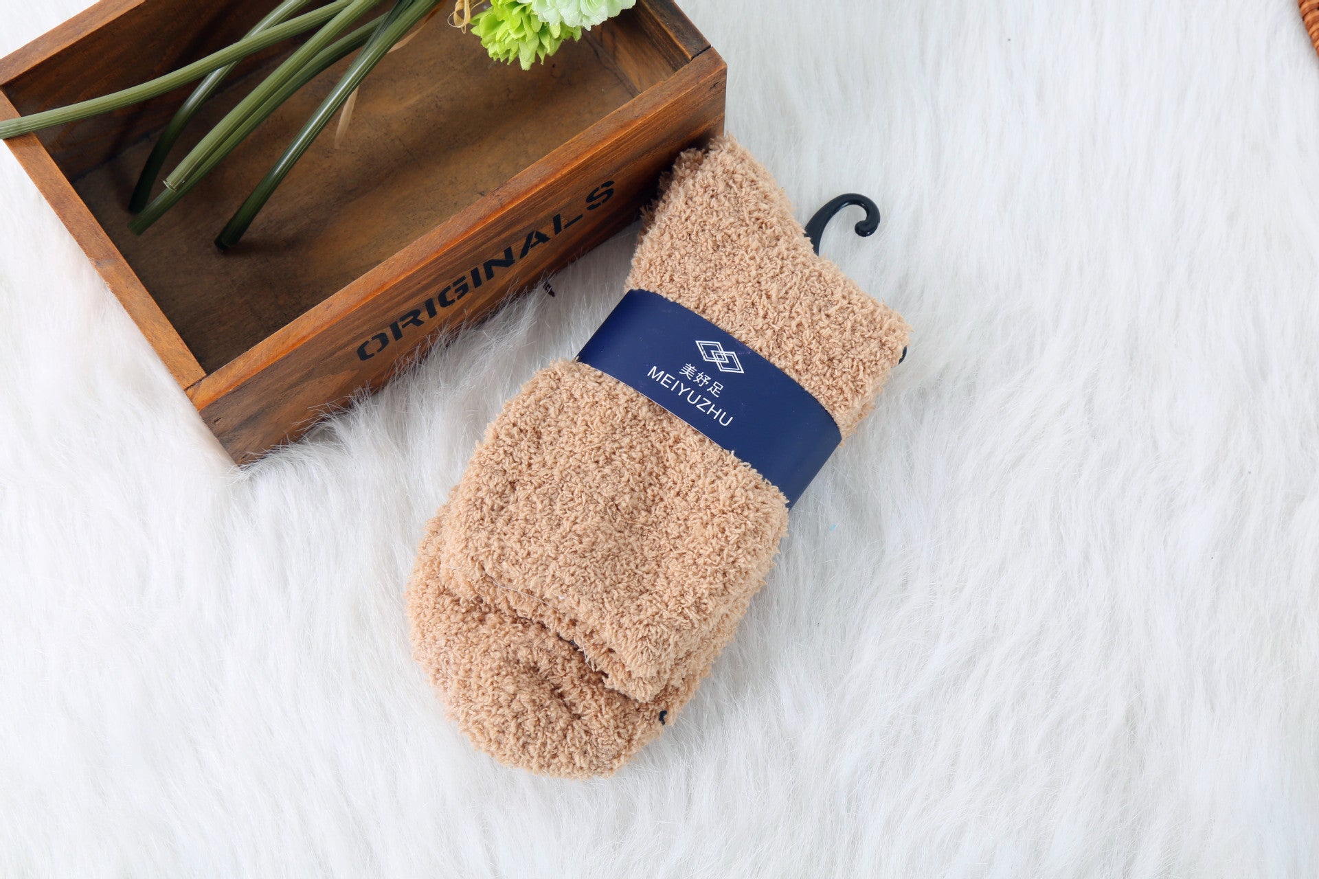 リラックスウォーム フロアソックス | 無地ハーフフリースあったか仕様