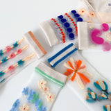 ルミナスレース_レディース サマー クリスタルソックス 薄手 花柄 ロング丈