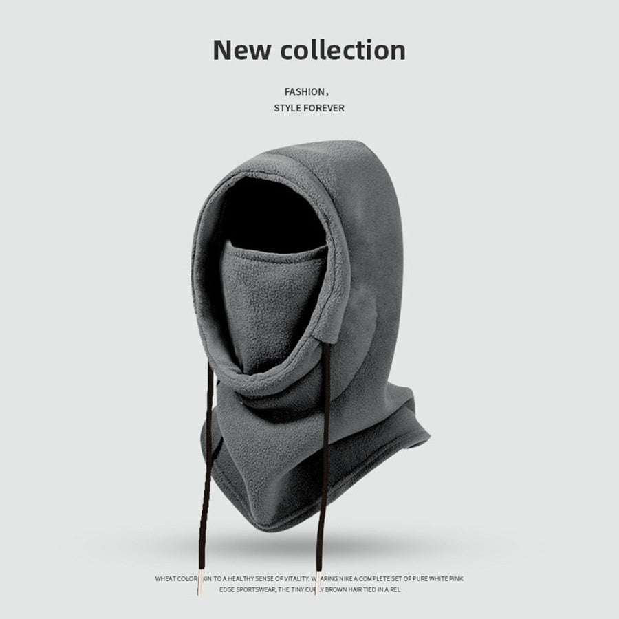 ウォームフーディ_冬 レディース マスク&スカーフ一体型 防寒あったか帽子