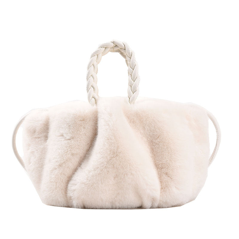 ポンポカ_ふわもこ パンプキン風 プリーツショルダーバッグ