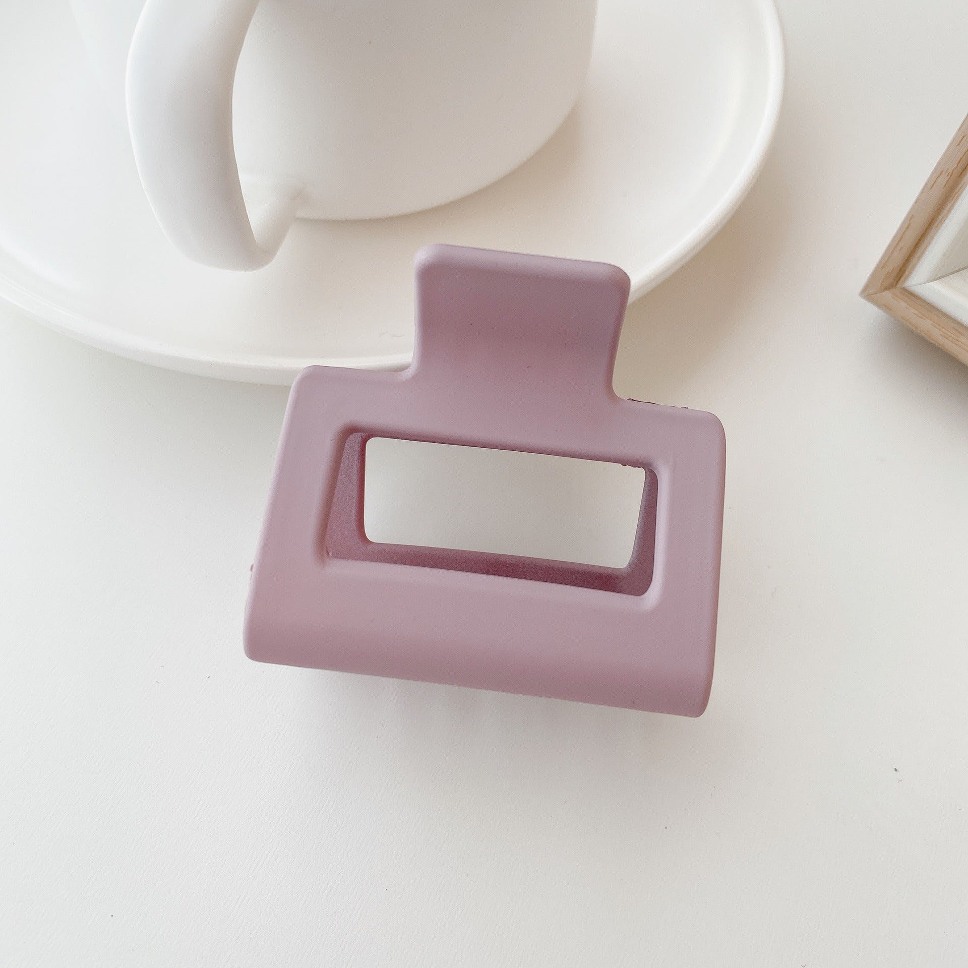 Crowell_Frosty Matte Texture 5cm Square Hair Clip for Women