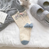 ガーリーボウ_リボン付き ガーリー ミドル丈ソックス レディース