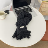 ウールエッセ_レディース 秋冬用 あったかウールマフラー シンプル万能