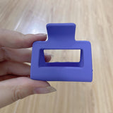 Crowell_Frosty Matte Texture 5cm Square Hair Clip for Women