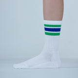 [Set Product] Japanese Convenience Store Style Line Socks | White & Black Set