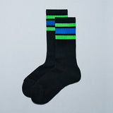 [Set Product] Japanese Convenience Store Style Line Socks | White & Black Set
