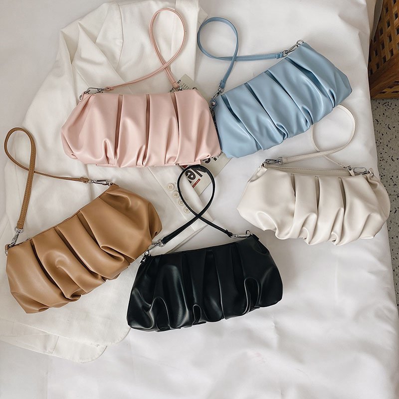 デュメ_新作 プリーツデザイン アンダーアーム ダンプリングバッグ