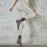 ヨガフィット5_秋冬 レディース ストライプ ノンスリップ ロングヨガソックス