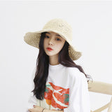 RAFIA SUN_Raffia Style Straw Hat UV Protection Face Cover Bucket Hat