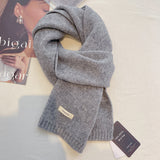 カラーブレンド_ピュアウールエレ レディース 純ウール 冬の上質マフラー 上品ハイセンス