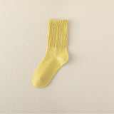 コリガール_秋冬 レディース 韓国風 コットン ミドル丈ガーリーソックス