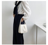 プリーツベル_レトロエレガント PUプリーツ ミニハンドバッグ レディース