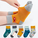 [ セット商品 ] キッズフレンズ_秋冬 ベビー＆キッズ やわらかコットン ミドル丈ソックス（5足）