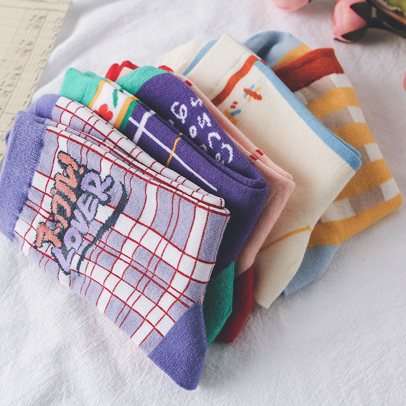 カラームード_レディース 新作 コットン 個性デザイン チューブソックス