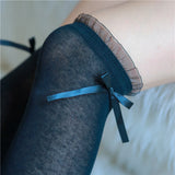 ガーリッシュボウ｜ロリータ風レースソックス レディース カルフ丈 日本風デザイン