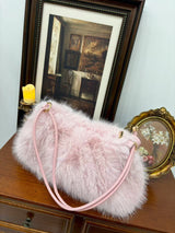 モコアーム_ふわもこ レディース カジュアル アンダーアームバッグ