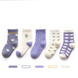 [ セット商品 ] キッズフレンズ_キッズ チューブソックス 男の子・女の子用 カワイイデザイン（5足）