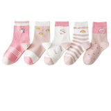 [ セット商品 ] キッズフレンズ＿＿キッズ コットンジャカードソックス 通気性 吸汗タイプ（5足）