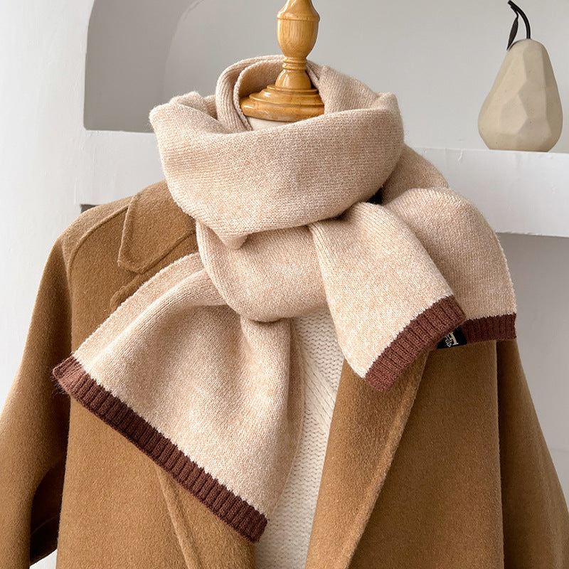 ウールエッセンシャル_無地 ウールニットマフラー あったか冬仕様