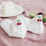 [ セット商品と単品商品] フルーツキス＿レディース フルーツ刺繍 薄手 コットン 浅履きボートソックス（10足/1足）