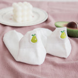 [ セット商品と単品商品] フルーツキス＿レディース フルーツ刺繍 薄手 コットン 浅履きボートソックス（10足/1足）