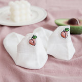 [ セット商品と単品商品] フルーツキス＿レディース フルーツ刺繍 薄手 コットン 浅履きボートソックス（10足/1足）