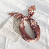 ミニリボーム_薄手ミニスカーフ ヘアバンド兼用 レディース