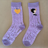 ルミナスレース_レディース 新作 カートゥーン ジャカード クリスタルソックス 可愛いデザイン