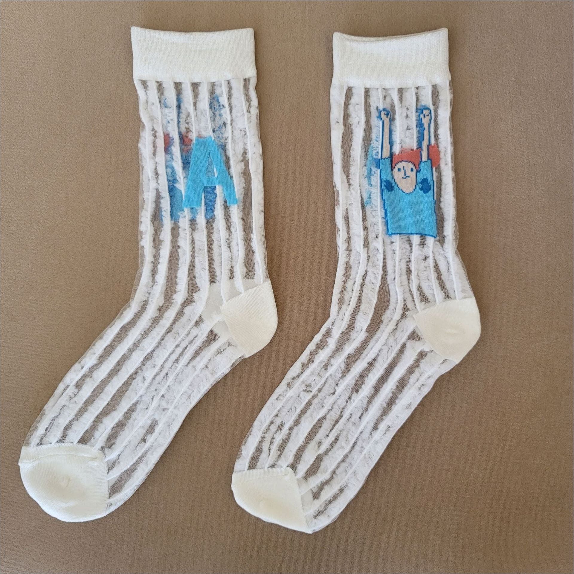 ルミナスレース_レディース 新作 カートゥーン ジャカード クリスタルソックス 可愛いデザイン