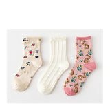 [ セット商品 ] レディース メルヘン風 パステルカラー ミドル丈 ソックス（3足）