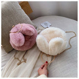 モコラ_ふわふわ イヤーデザイン ミニラウンド チェーンバッグ