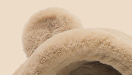 ベビーベアフード_ベビー クマさんフードマフラー 一体型キャップ