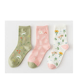 [ セット商品 ] レディース メルヘン風 パステルカラー ミドル丈 ソックス（3足）