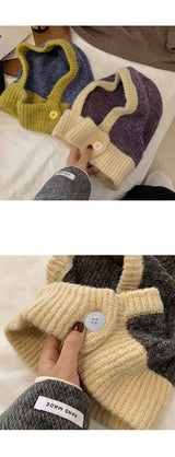 ウォームガードキャップ_秋冬用 イヤーガード付 ニット防寒スカーフ一体型キャップ