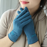 フワタッチ_レディース 裏起毛あったか 冬用タッチ手袋 可愛いデザイン サイクリングにも