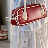ルージュノート_レディース レトロ ニッチデザイン レッド ハンドバッグ