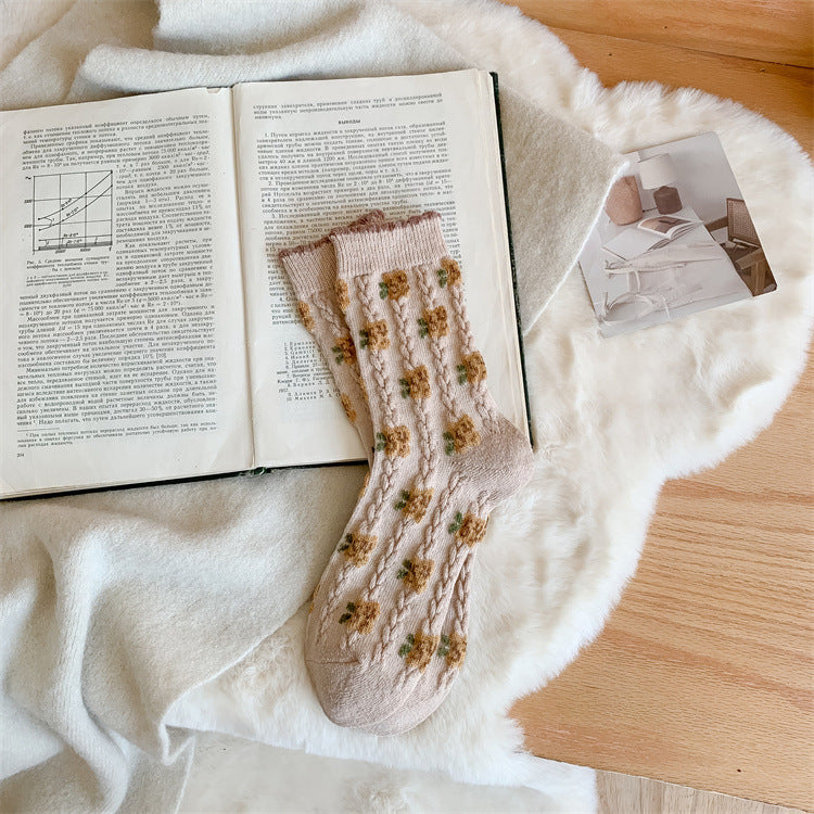 [ セット商品 ] デイリーウォーム_レディース 冬あったか 厚手ウール カシミヤ風 くしゅソックス（イエロー系）（10足）