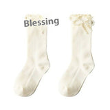 キッズフレンズ_ガールズ パール付き チューブソックス 可愛いデザイン