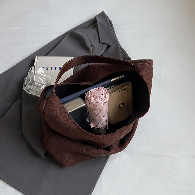 スエードデイズ_秋冬 スエード調 通勤ショルダーバッグ レディース