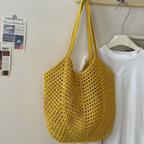COTTON WEAVE_Cotton Yarn Braided Large Capacity Casual Tote Bag
