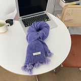 ウールエッセ_レディース 秋冬用 あったかウールマフラー シンプル万能