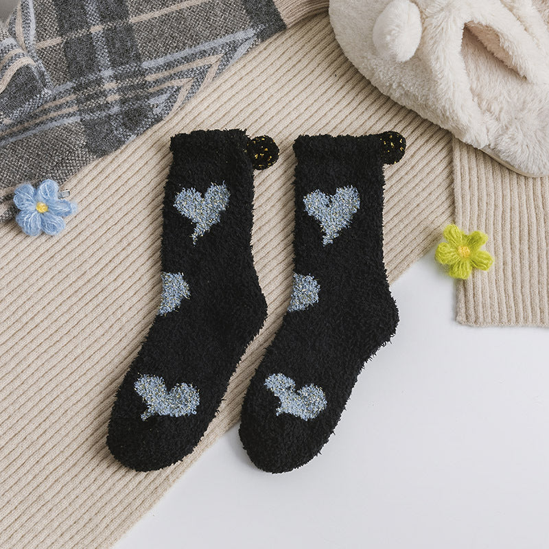 [ セット商品 ] リラックスウォーム_コーラルフリースソックス あったか 冬用 ルームソックス（3足）