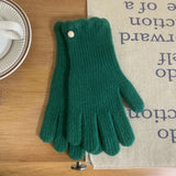 フリルウール_レディース 無地ウール フリルデザイン冬あったか手袋