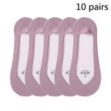 [ セット商品と単品商品] デイリーベーシック_レディース 薄手 浅履き ボーダー インビジブルソックス 春夏秋用（10足/1足）