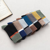 メンズ レトロカラーブロックソックス | デイリー用カジュアル5足セット