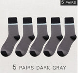 メンズ レトロカラーブロックソックス | デイリー用カジュアル5足セット