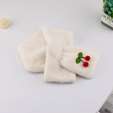 モコベア_レディース ふわもこ クマさん ベージュプラッシュマフラー